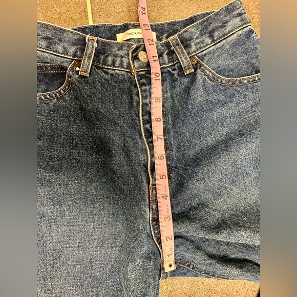 Moussy Raw Hem High Rise Cropped Denim Jeans Tapered Leg 25 - Picture 8 of 12